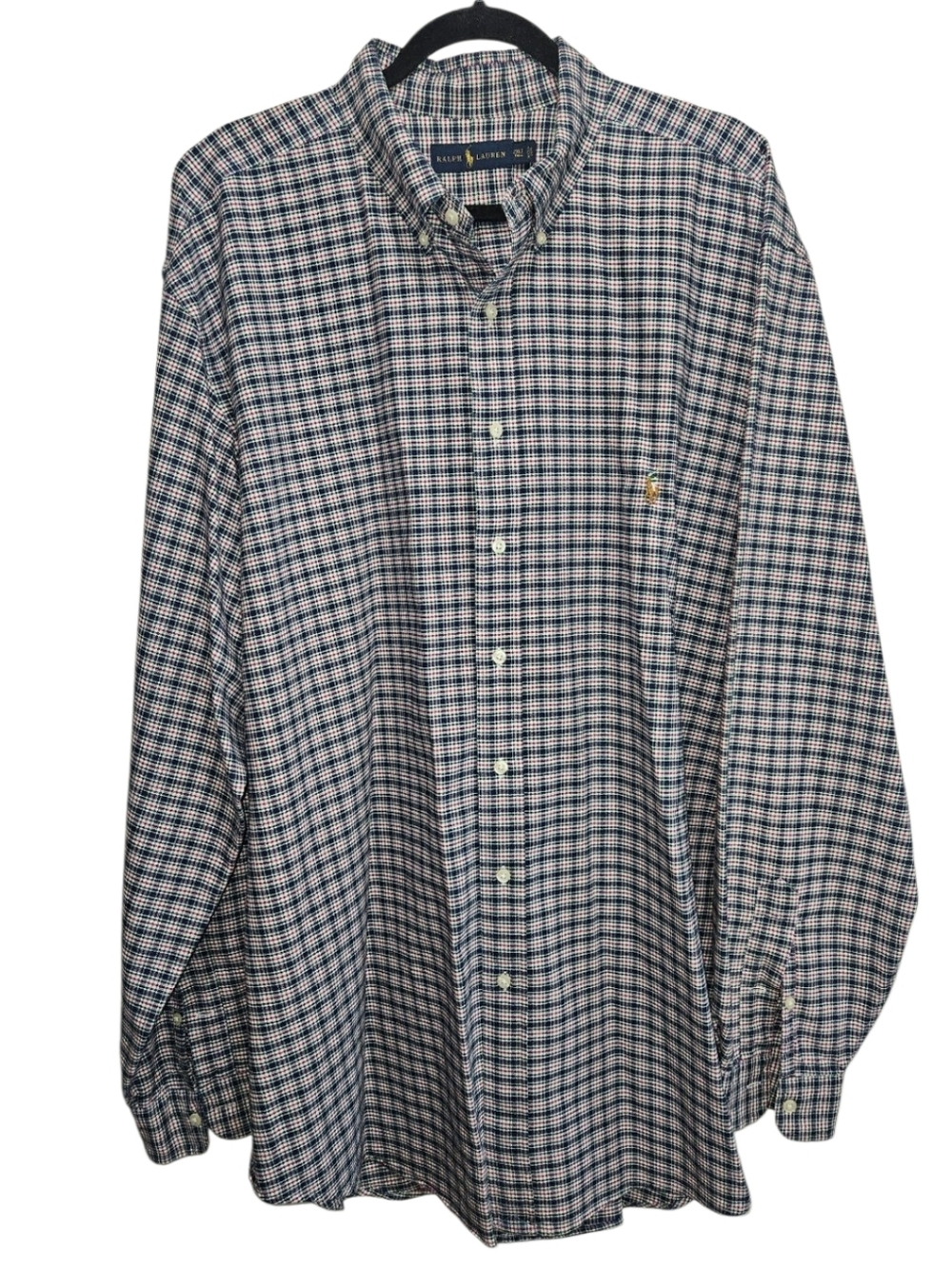 RALPH LAUREN Plaid Collared Shirt Button Front Long Sleeve Men's 2XL T Tall